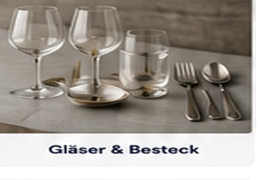 Glasses and cutlery for gastronomy