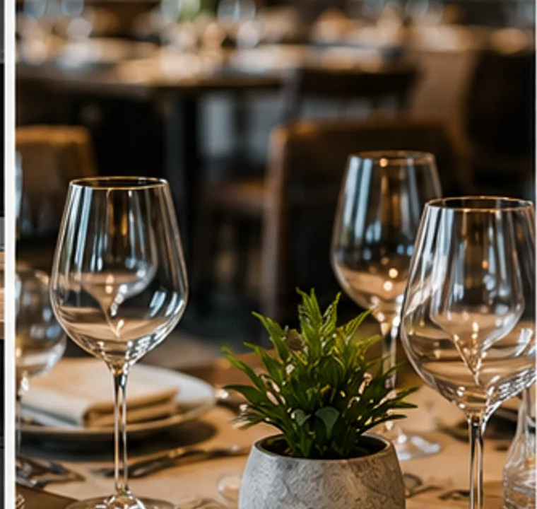 Professional HoReCa supplies on a restaurant table