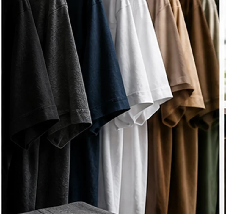 Textile and private-label apparel products on hangers